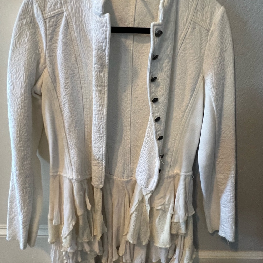 White lace and ruffle jacket